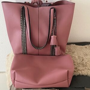 Urban expressions  Pink Tote Bag, with big clutch